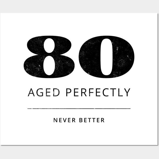 Funny 80th Birthday Quote Prime Time 80 - Flawlessly Aged Wall Art by MEWRCH